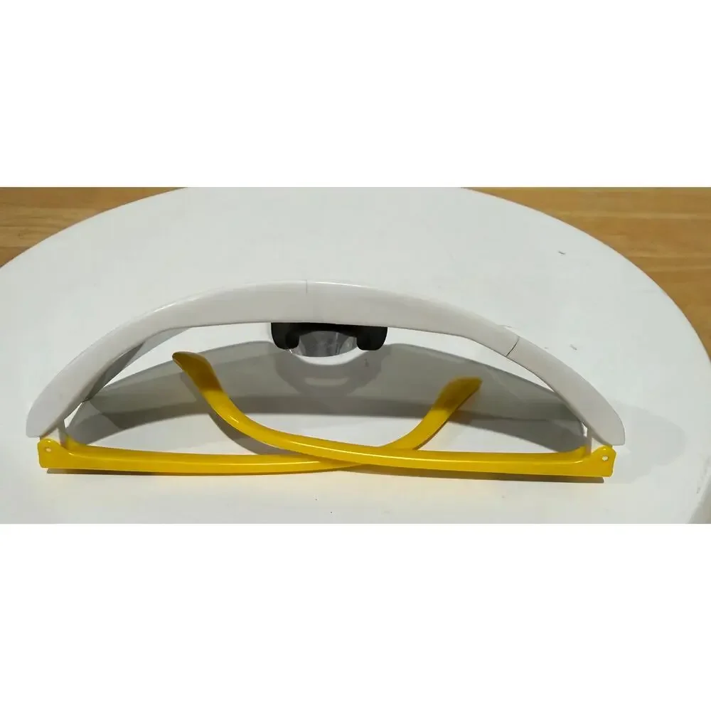 Vintage Oakley Blades Sunglasses White Yellow Shield Grey Lens w Box PAT D293450